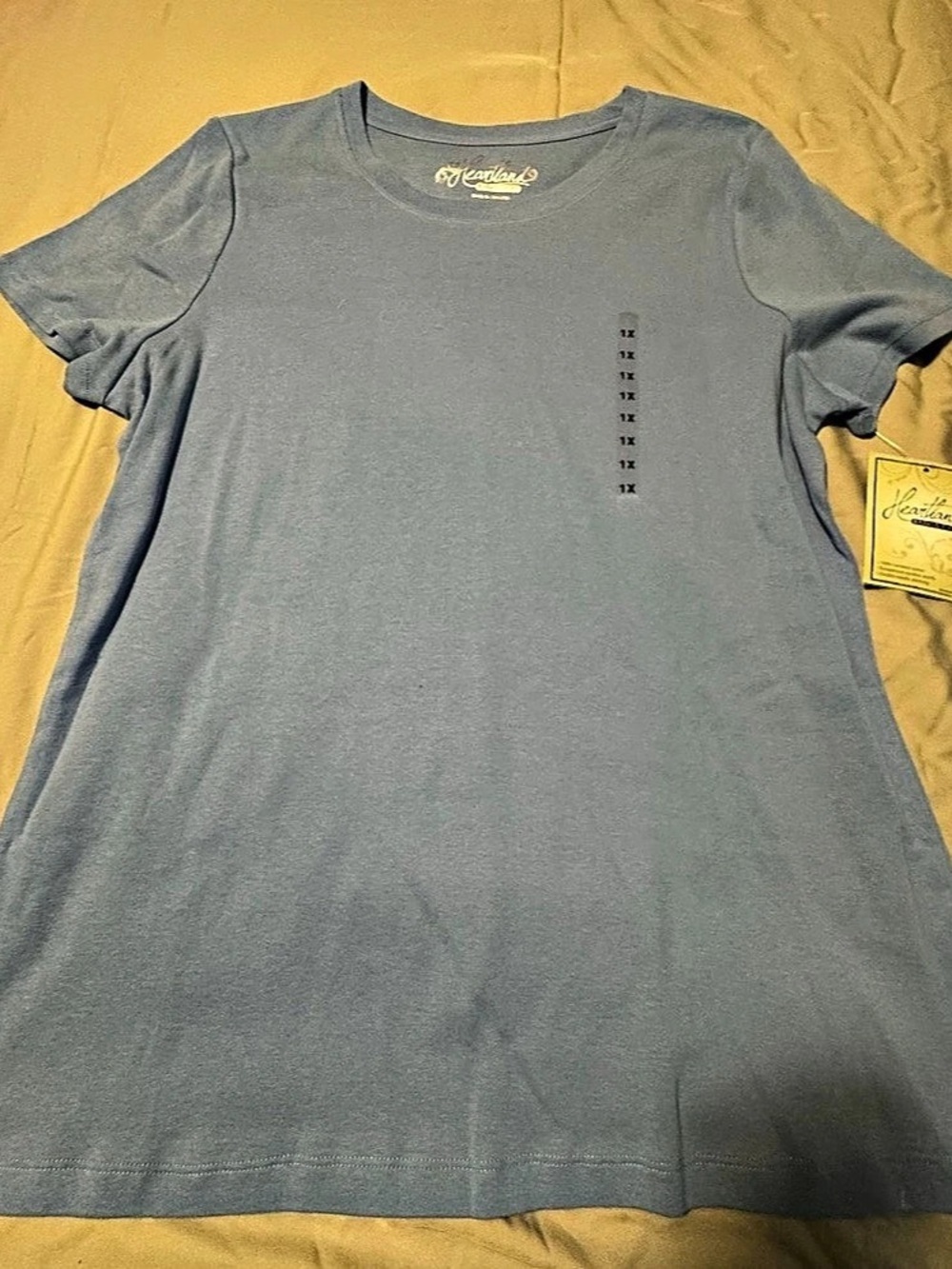 Heartland 1X Blue Short Sleeve Tee NWT Plus Size